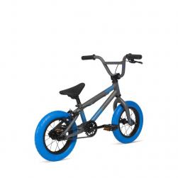 STOLEN AGENT 12 2020 13.25 Matte Raw Paint with Dark Blue tires BMX bike